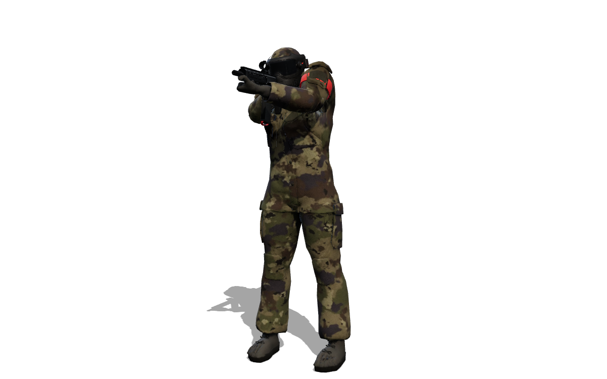 Aiming down sights: marker up at the face, head on the sight